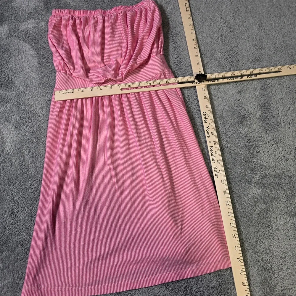 Lilly Pulitzer Womens Small Tube Dress Pink Striped Strapless Pima Cotton Modal - Picture 2 of 7